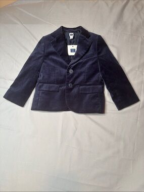 Janie and Jack Boys Navy Velvet Blazer